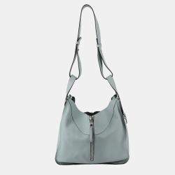 Loewe Large Sky Blue Leather Hammock Tote 