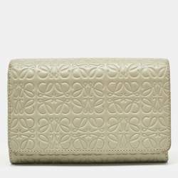 Loewe Sea Green Anagram Embossed Leather Repeat Compact Wallet