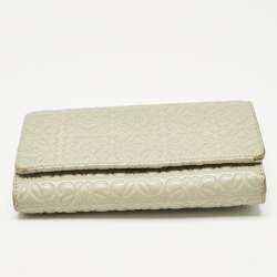 Loewe Sea Green Anagram Embossed Leather Repeat Compact Wallet