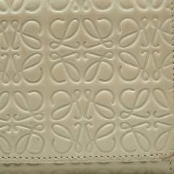 Loewe Sea Green Anagram Embossed Leather Repeat Compact Wallet