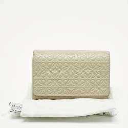 Loewe Sea Green Anagram Embossed Leather Repeat Compact Wallet