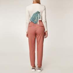 Pre Owned Loewe Blue/White Washed Denim and Leather Mini Sailor Mermaid Drawstring Bag