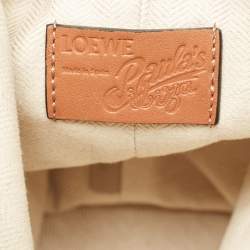 Pre Owned Loewe Blue/White Washed Denim and Leather Mini Sailor Mermaid Drawstring Bag