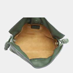 Loewe Dark Green Leather Mini Flamenco Clutch