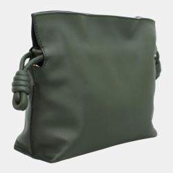 Loewe Dark Green Leather Mini Flamenco Clutch