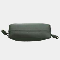Loewe Dark Green Leather Mini Flamenco Clutch