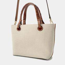 Loewe Beige/Brown Canvas Leather  Mini Anagram Tote Bag