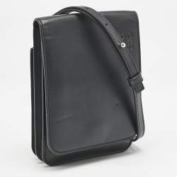 Loewe Black Leather Gusset Crossbody Bag