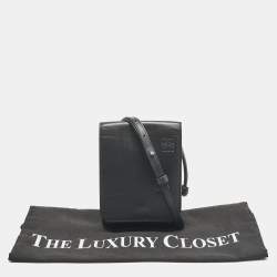 Loewe Black Leather Gusset Crossbody Bag