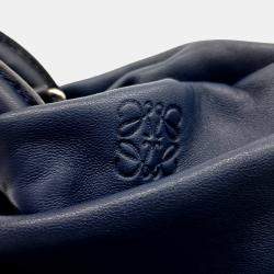 Pre Owned Loewe Navy Blue Leather Bounceback Small Bag