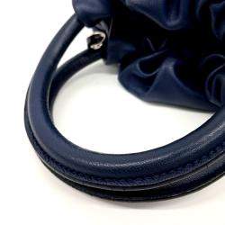 Pre Owned Loewe Navy Blue Leather Bounceback Small Bag