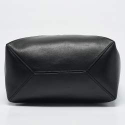 Pre Owned Loewe Black Leather Medium Puzzle Fold Convertible Tote