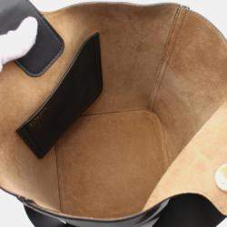 Loewe Black Leather Pebble Medium Bucket Shoulder Bag