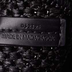 Loewe Black Raffia Small Font Tote 