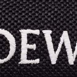 Loewe Black Raffia Small Font Tote 