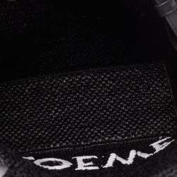 Loewe Black Raffia Small Font Tote 