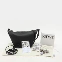 Pre Owned Loewe Black Leather Mini Hammock Crossbody Bag