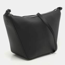 Pre Owned Loewe Black Leather Mini Hammock Crossbody Bag