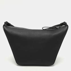 Pre Owned Loewe Black Leather Mini Hammock Crossbody Bag