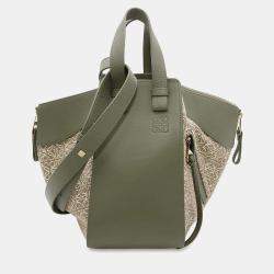 Loewe Beige/Green Canvas/Leather Small Hammock Shoulder Bag