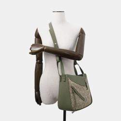Loewe Beige/Green Canvas/Leather Small Hammock Shoulder Bag