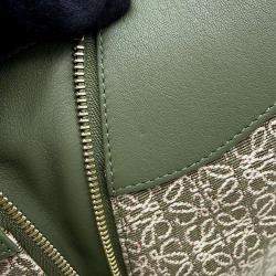 Loewe Beige/Green Canvas/Leather Small Hammock Shoulder Bag