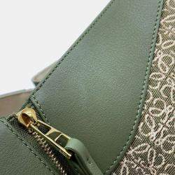 Loewe Beige/Green Canvas/Leather Small Hammock Shoulder Bag