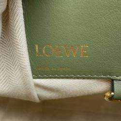 Loewe Beige/Green Canvas/Leather Small Hammock Shoulder Bag