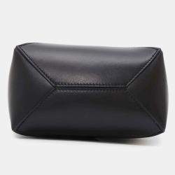  Loewe Black Shiny Calf Leather Mini Puzzlefold Tote Bag