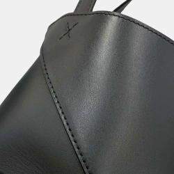  Loewe Black Shiny Calf Leather Mini Puzzlefold Tote Bag