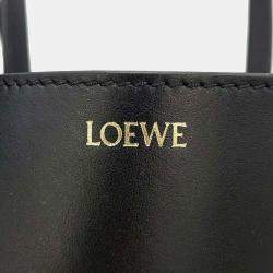  Loewe Black Shiny Calf Leather Mini Puzzlefold Tote Bag