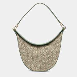 Loewe Green Anagram Canvas Luna Hobo