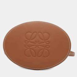 Loewe Blue Brown Canvas Leather Paula Balloon Bag