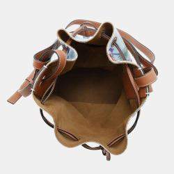 Loewe Blue Brown Canvas Leather Paula Balloon Bag