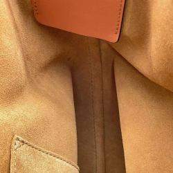 Loewe Blue Brown Canvas Leather Paula Balloon Bag