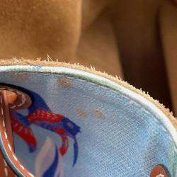 Loewe Blue Brown Canvas Leather Paula Balloon Bag
