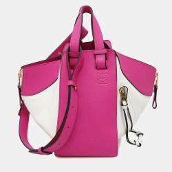 Loewe White Pink Leather Small Hammock Shoulder Bag 