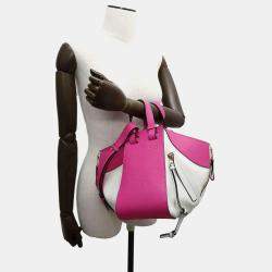 Loewe White Pink Leather Small Hammock Shoulder Bag 