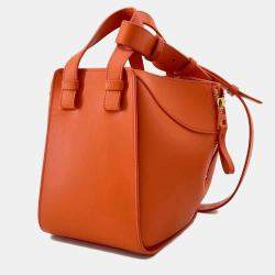 Loewe Orange Leather Hammock Compact Shoulder Bag 