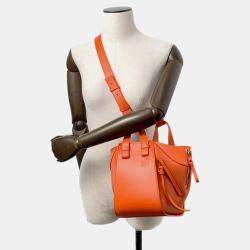 Loewe Orange Leather Hammock Compact Shoulder Bag 