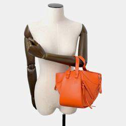 Loewe Orange Leather Hammock Compact Shoulder Bag 