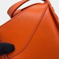 Loewe Orange Leather Hammock Compact Shoulder Bag 
