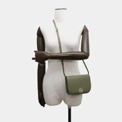 Loewe Green Leather Goya Accordion Shoulder Bag 