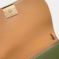 Loewe Green Leather Goya Accordion Shoulder Bag 