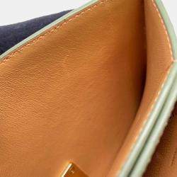 Loewe Green Leather Goya Accordion Shoulder Bag 