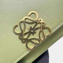 Loewe Green Leather Goya Accordion Shoulder Bag 