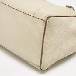 Loewe Two Tone Beige Leather Fusta 31 Boston Bag