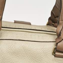 Loewe Two Tone Beige Leather Fusta 31 Boston Bag