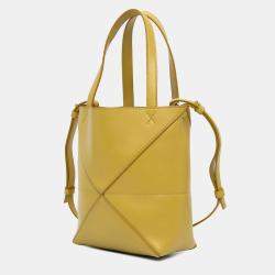 Loewe Yellow Mini Calfskin Puzzle Fold Tote