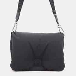  Loewe Black Nylon Goya Puffer Shoulder Bag